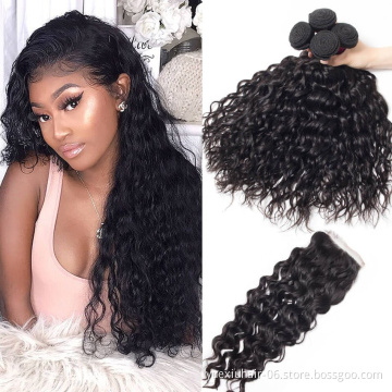 Wholesa Silky Thicky  9A 10A 12A Grade 1 donor 100% Virgin Brazilian Human Hair Bundles with Lace Closure for Black Women